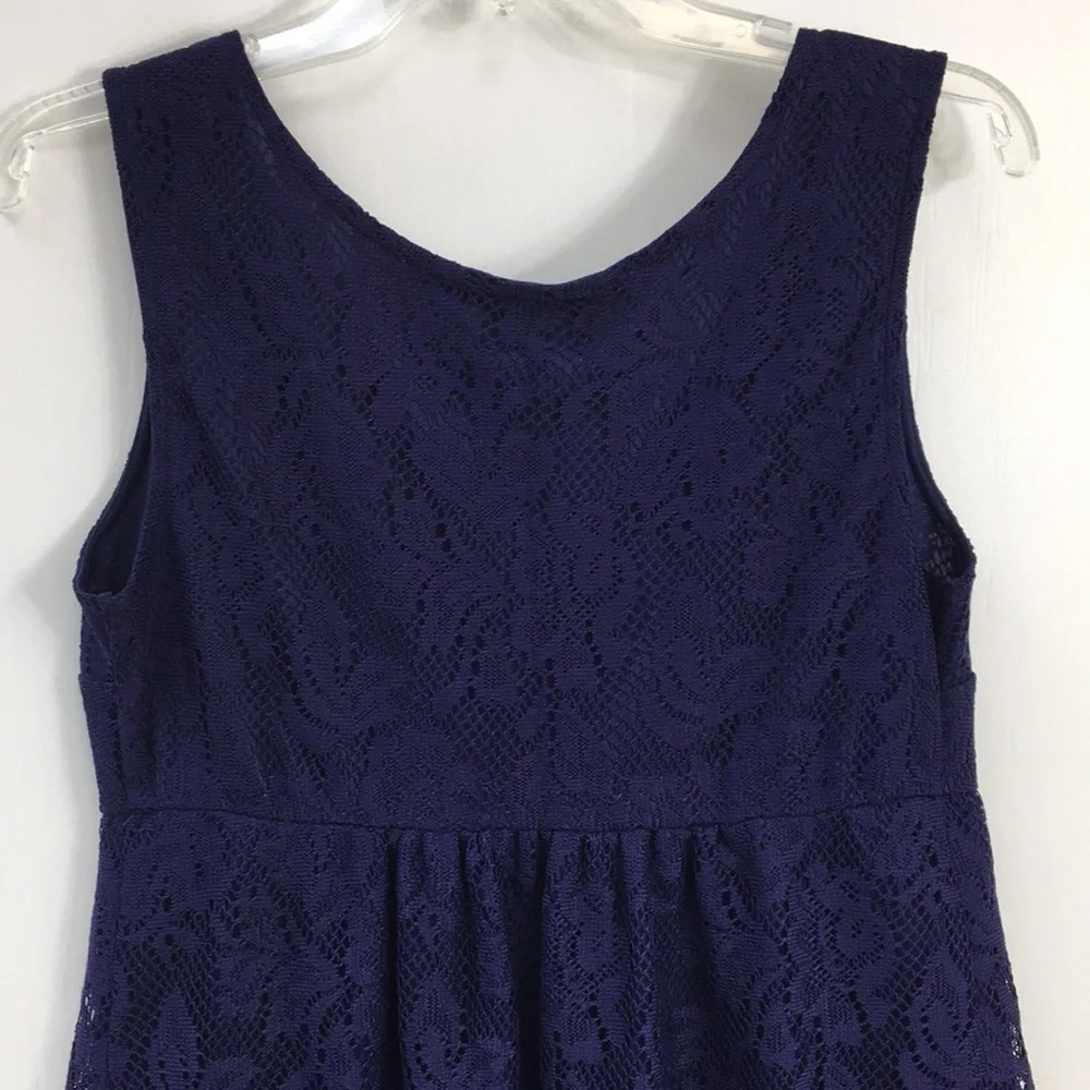Oh Baby by Motherhood Maternity Navy Lace Overlay Sleeveless Midi Dress Size M